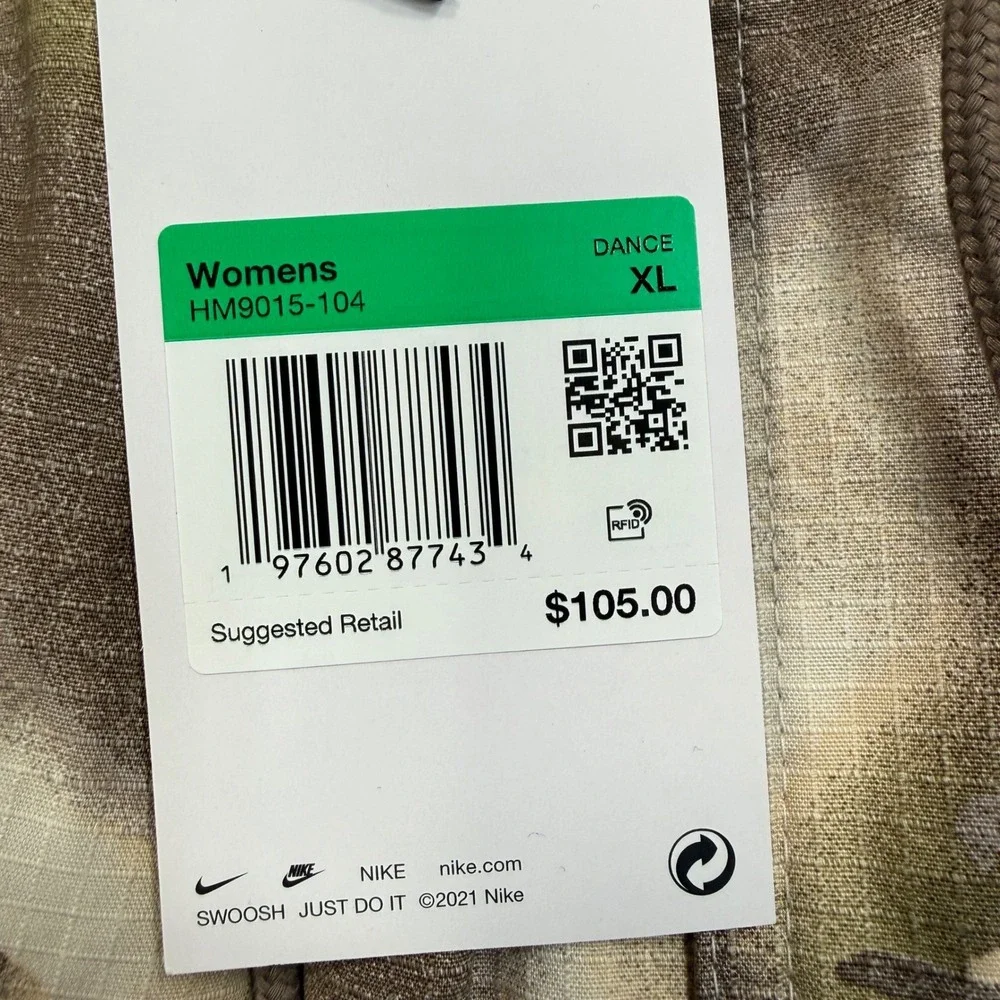 Nike Women Size XL Dance Cargo Pants Brown Camo Oversized Ripstop HM9015-104 NEW